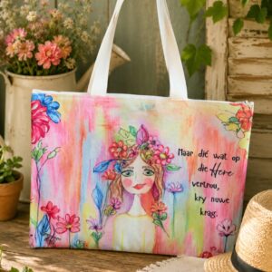 Crafty Cactus A4 Canvas Document Bag