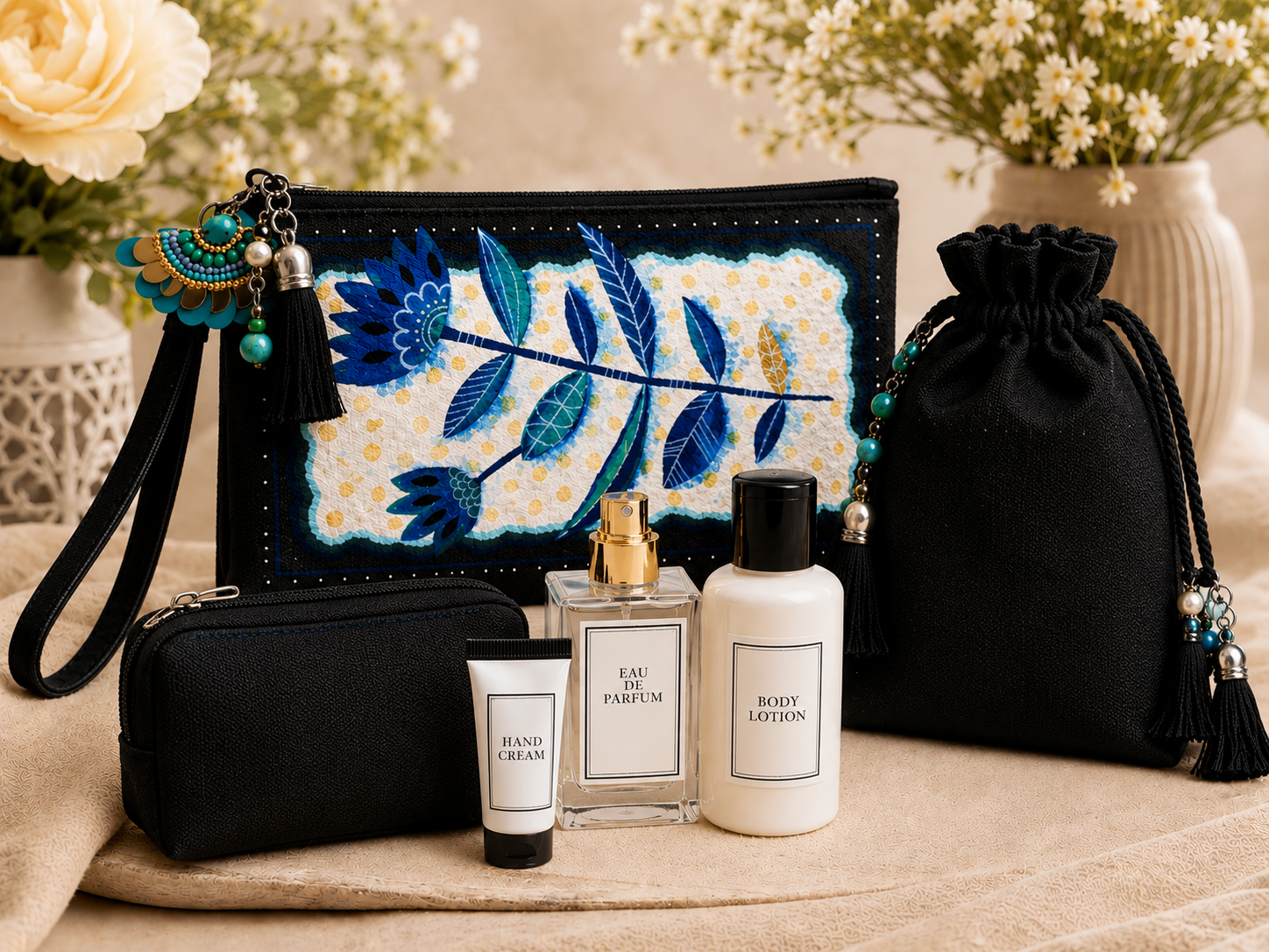 Hand painted Canvas Pouches - Image 5