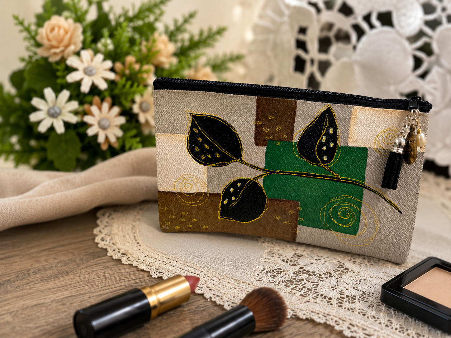 Hand painted Canvas Pouches - Image 7