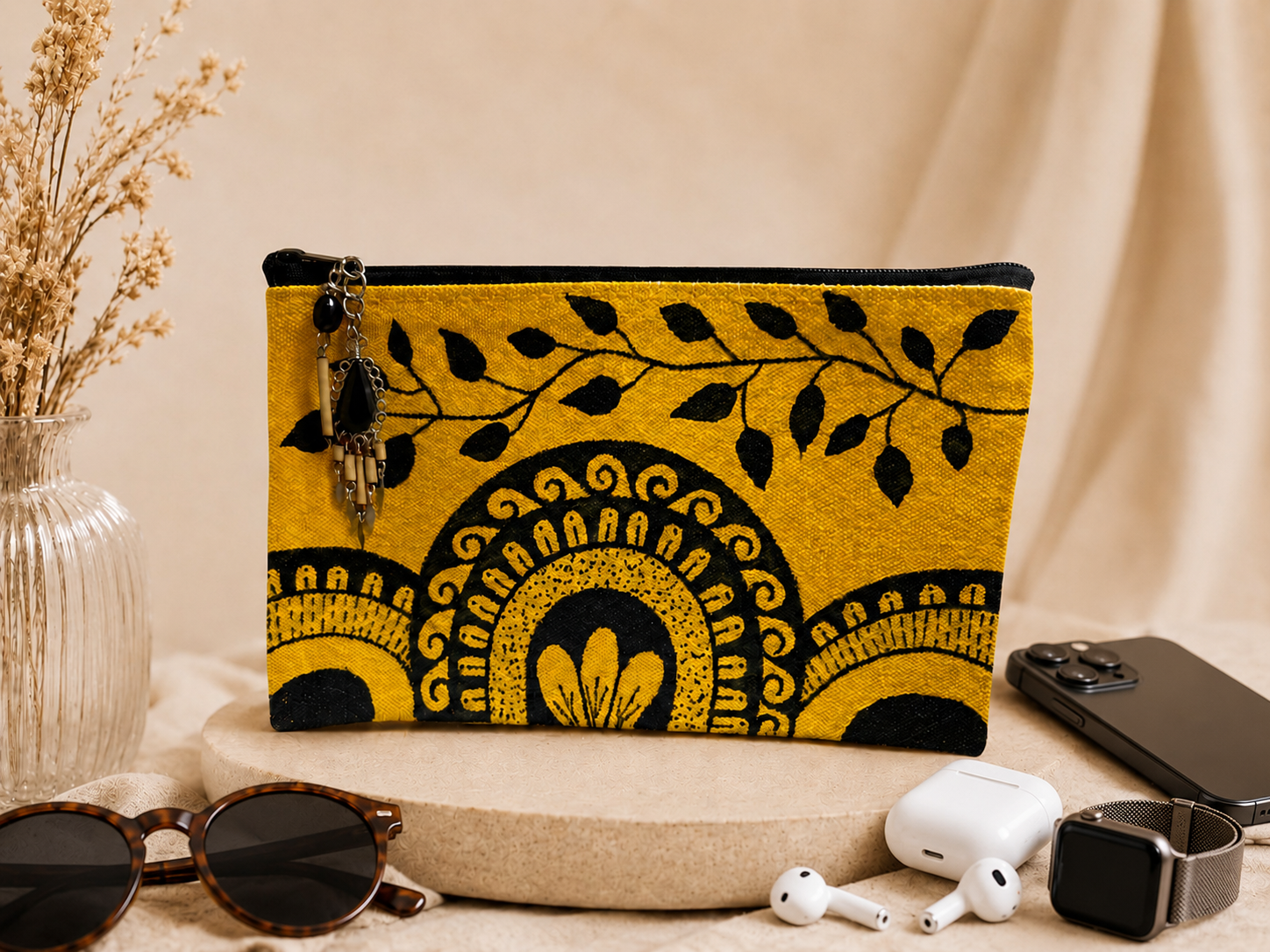 Hand painted Canvas Pouches - Image 6