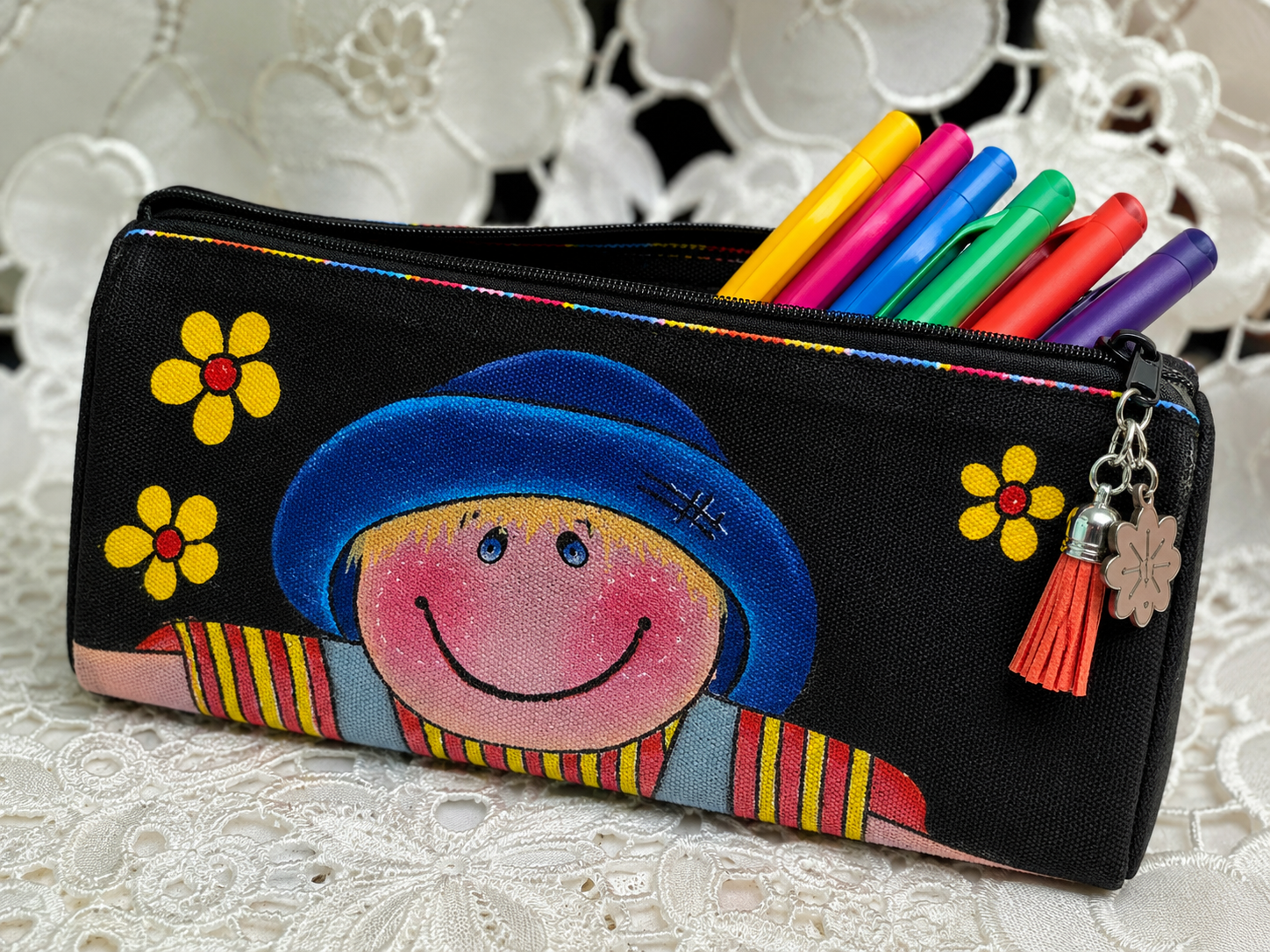 Hand painted Canvas Pouches - Image 10